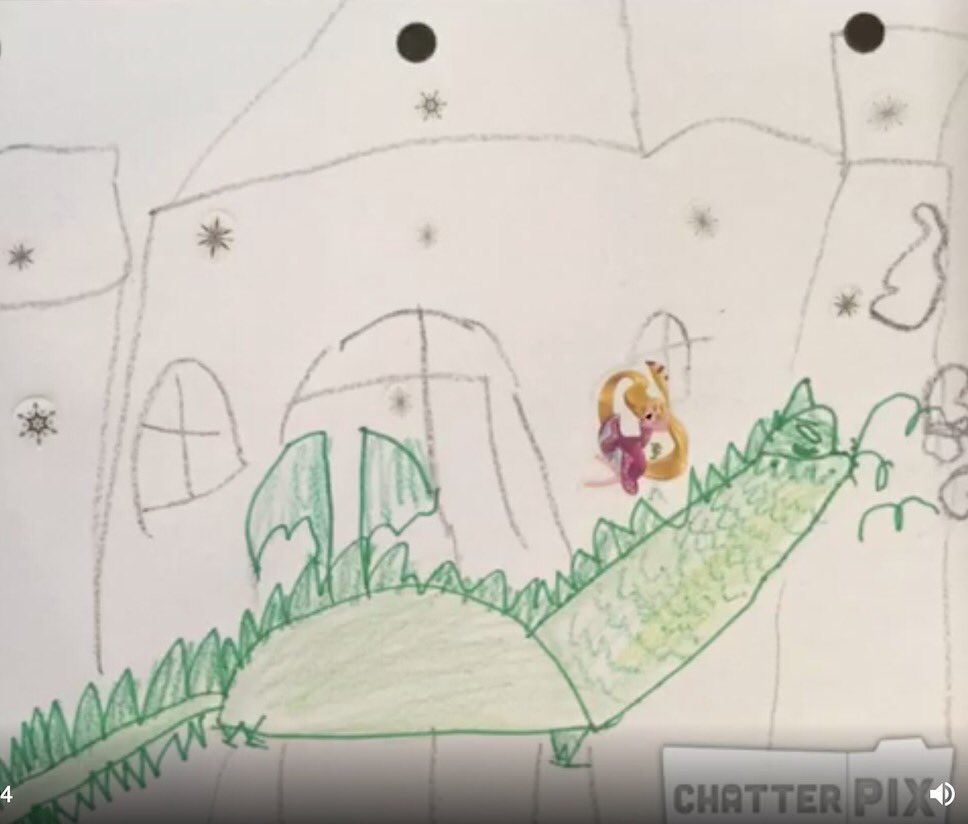 TeacheraGoGo's tweet photo. One of my K classes followed my video instructions to draw a dragon then their teacher had them turn it into a Chatter Pix 🐉 I love it! Want to draw a dragon? Go to https://t.co/dxcbiyC469 #freelesson #directeddrawing #STEAM #freedistancelearning https://t.co/Vk2ZPH3dfJ