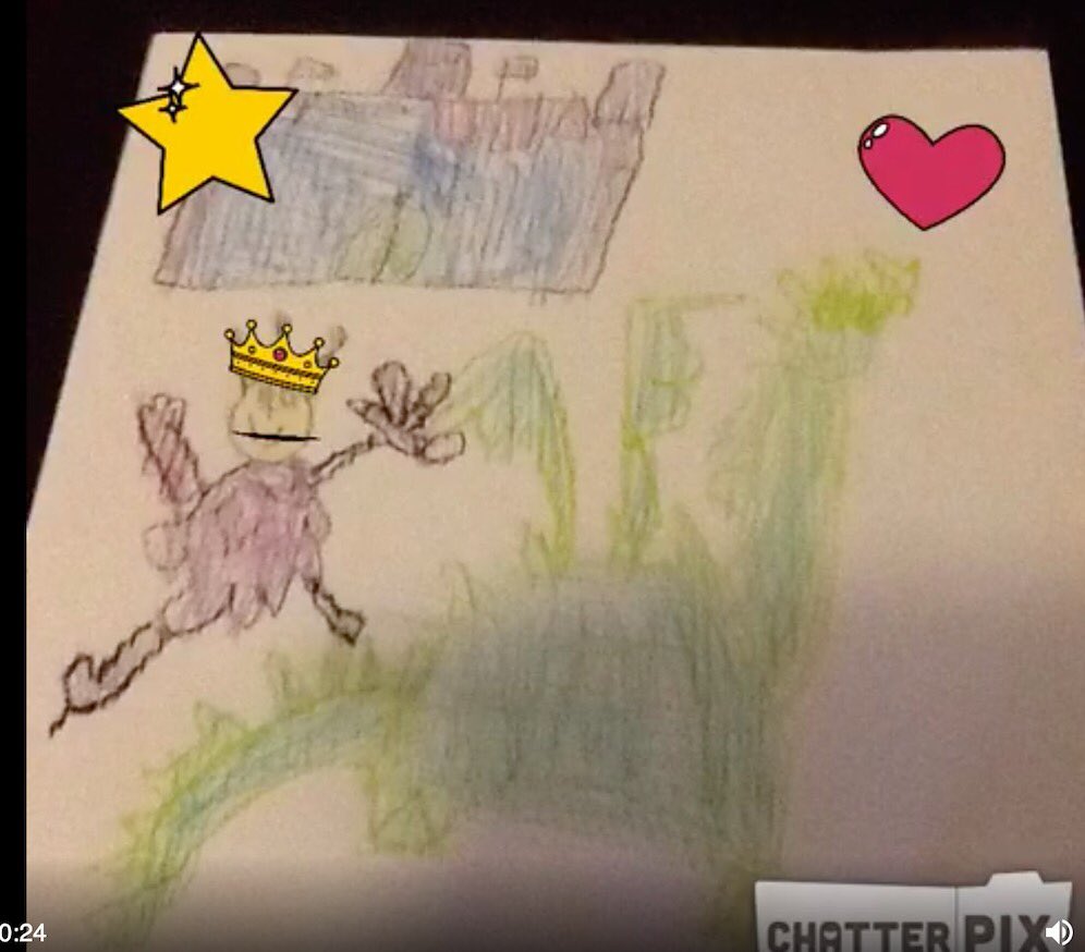 TeacheraGoGo's tweet photo. One of my K classes followed my video instructions to draw a dragon then their teacher had them turn it into a Chatter Pix 🐉 I love it! Want to draw a dragon? Go to https://t.co/dxcbiyC469 #freelesson #directeddrawing #STEAM #freedistancelearning https://t.co/Vk2ZPH3dfJ