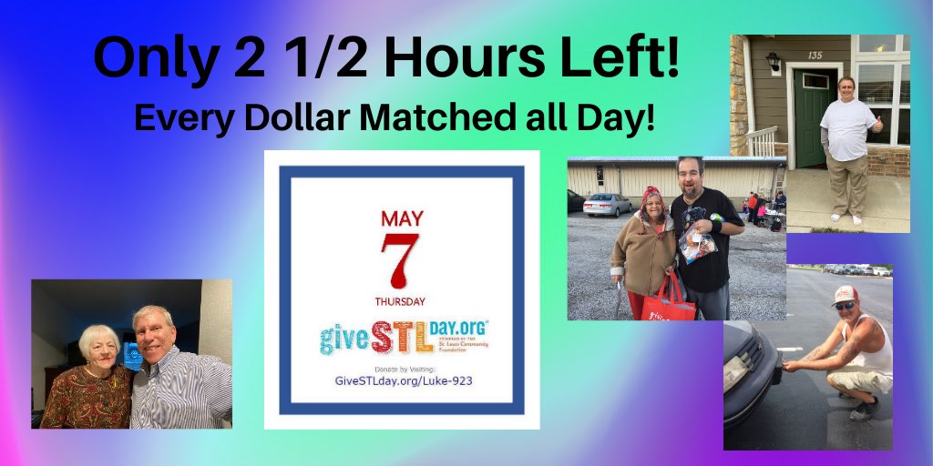 #GiveSTLDay  Your support has been overwhelming! If you have not had a chance to give, there’s still time. Click and give NOW GiveSTLDay.org/Luke-923