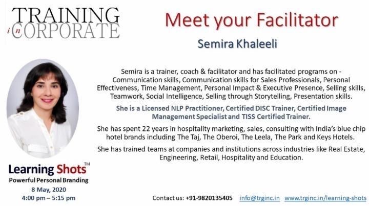 ReginaF2020's tweet photo. Meet your #facilitator!

We hope that you’re not missing out on our  #learningshots 

Coming up today at 4pm IST.
Register here: https://t.co/XfDqeHG0f4

Contact us on Whatsapp +91-9820135405 or email us at info@trginc.in

#digitallearning #personalbrand #getnoticed https://t.co/6MaRLV5PHY