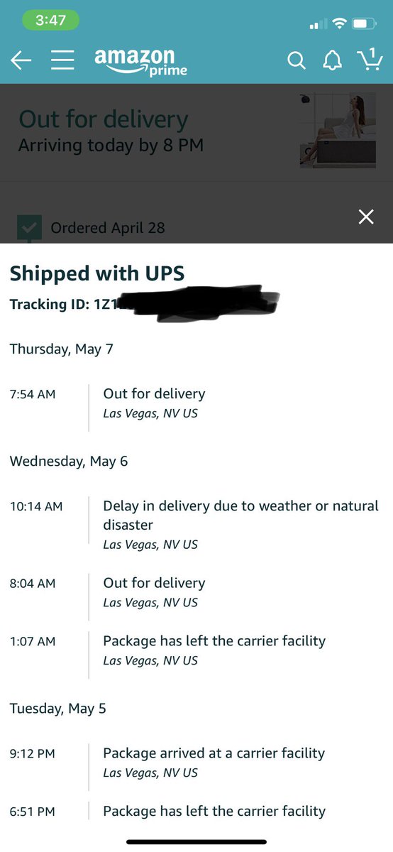 djdblh's tweet photo. @UPS Can’t blame poor service on #COVID19 three days late with 1 shipment... and you see the ups truck https://t.co/JJK2p9QTzn