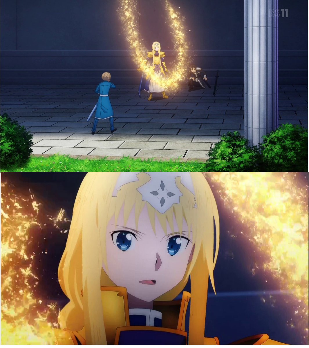 余波来 ユージオと整合騎士アリスのファーストコンタクトは最悪で 2人の掛け合いもほとんどなかったが 最後の最後にアリスがユージオを助けるために命を絶った すっとぼけ ソードアート オンライン アリシゼーション Sao Anime ユージオ