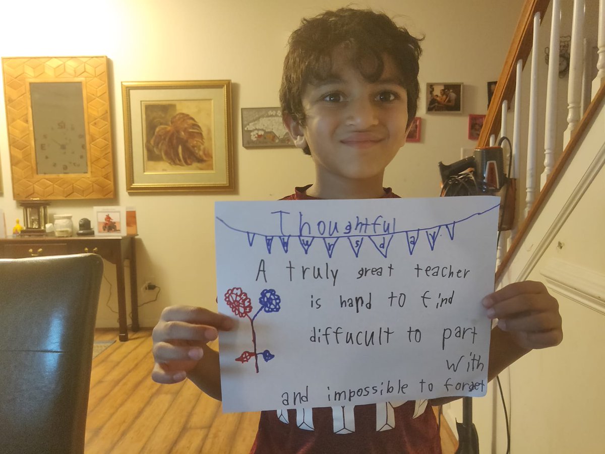 anushagop's tweet photo. Its Thoughtful Thursday. HAPPY TEACHER APPRECIATION week. To all the teachers of @es_parkside n Ms Knapp's classs   @TeresaLky3 #PipersApartTogether  
@librarylindsay @demery_kim @Michelleingall6
@WCPSS  #MsKnapp #MsKovic #MsUehlin 
@NorthwestWCPSS - Samarth https://t.co/5dOYJDI2OK