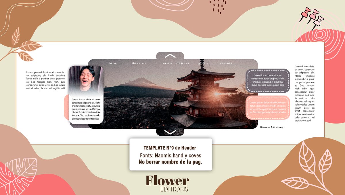 ›   Template N° 9 de 𝑯𝒆𝒂𝒅𝒆𝒓 © <a href="/Pikaitochu/">Kaito.</a>
⠀⠀Fonts: Naomis hand y Coves. 𝙉𝙊 𝙗𝙤𝙧𝙧𝙖𝙧 𝙢𝙖𝙧𝙘𝙖.

Solo en PSD: bit.ly/2SMjgTV

Si te gusta o descargas recuerda dejar un MG o un RT.