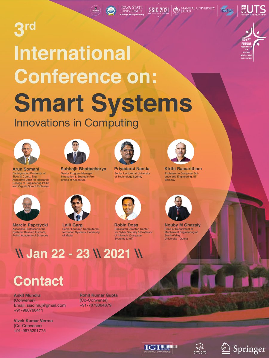 vermavivek123's tweet photo. #Manipaluniversityjaipur #ssic #smart #innovation #conference https://t.co/En6YL6du2s