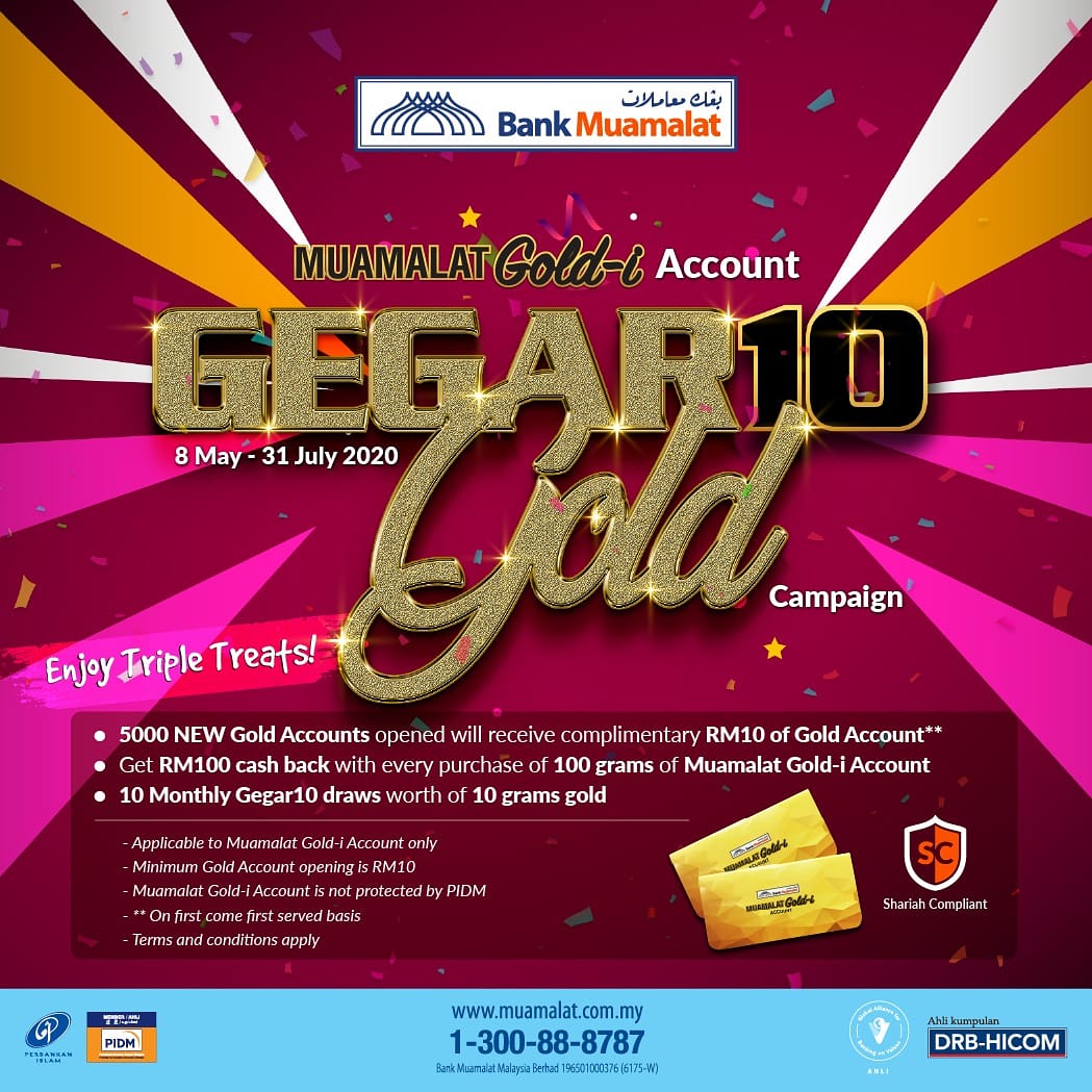 Bank Muamalat Malaysia Berhad 6175 W On Twitter Open Your Muamalat Gold I Account Now Open Now From 8th May 31st July 2020 And Enjoy Rewards And Cashback Plus Stand A Chance To