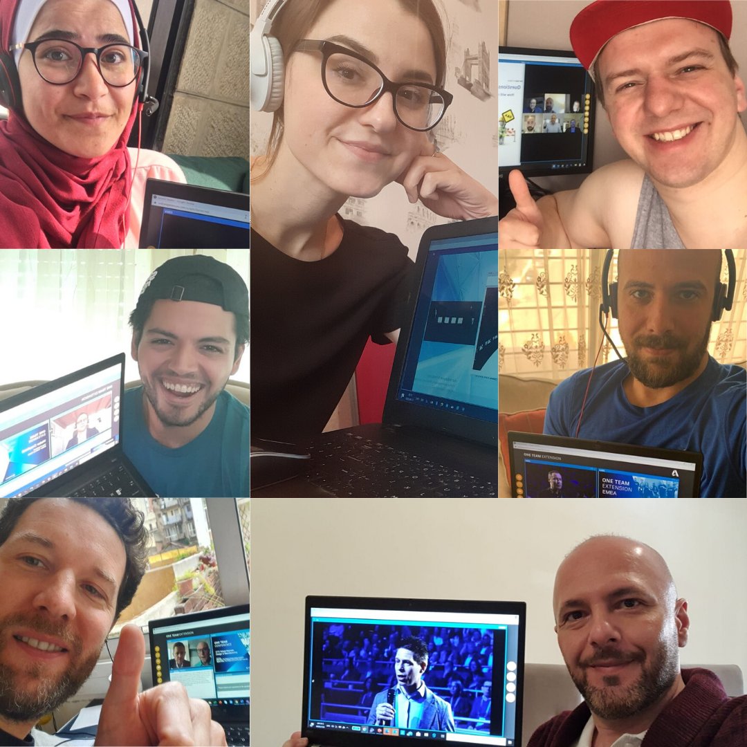 AutodeskLife's tweet photo. Autodeskers from #Amman, Jordan, #Minsk, Belarus, and #Barcelona, Spain gathered to attend Autodesk's internal conference, One Team Conference, from their homes.  They are #OneTeam, #OneAutodesk! #AutodeskLife . . . https://t.co/GOTMmttSyb
