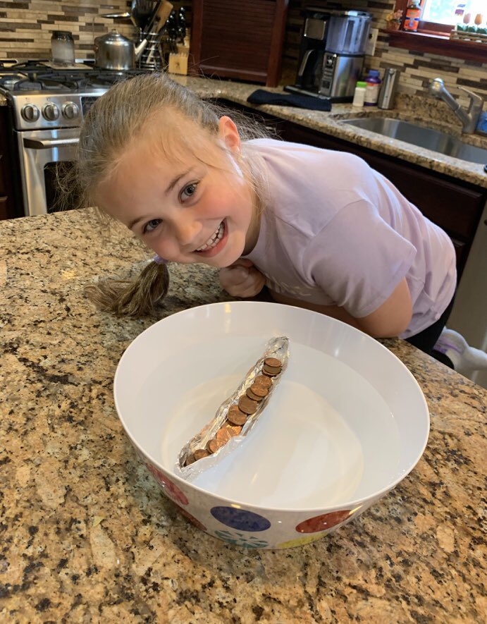 CarolAddeo's tweet photo. Aluminum Foil STEM Challenge! Look at that smile! Love ❤️ STEM! ⁦@McDivittSchool⁩ https://t.co/7iyediLRq8