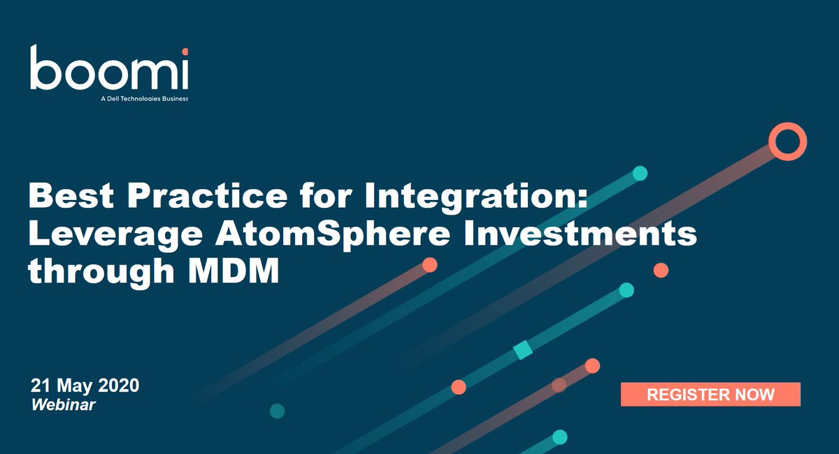 boomi's tweet image. What is the Boomi AtomSphere and how does it relate to master #datamanagement? Register for our webinar on 21 May to learn about the power of the platform: dell.to/3dse4fF #MDM