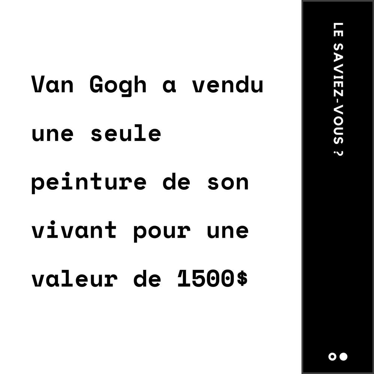 AltCollectif's tweet photo. [#Unfaitsurlart]

Vincent Van Gogh était un peintre postimpressionniste d’origine néerlandaise. Il se trouve parmi les artistes les plus influents dans l’histoire de l’art occidentale.

#vangogh #artiste https://t.co/eRii4oGOQb