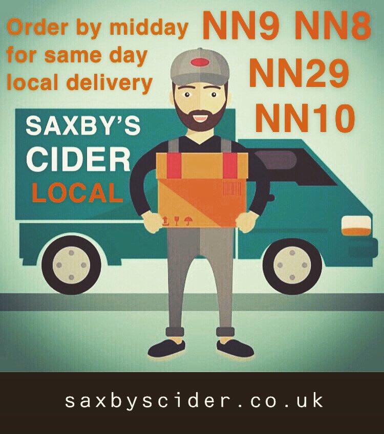 saxbyscider's tweet photo. Yes we know it's a Bank Holiday! We're delivering locally for free today & tomorrow! We have @saxbys_cider ๐ & apple juice ๐ and @phippsnbc beer ๐บ and gin ๐ธ#cheers #wellingborough #wollaston #irchester #rushden #podington https://t.co/7eM2y8aVmL