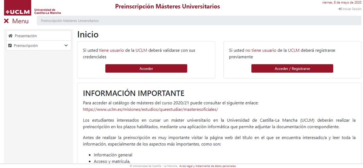 La <a href="/uclm_es/">Universidad de Castilla-La Mancha</a> abre el plazo de preinscripción en sus másteres oficiales, una oferta que incluye un total de cuarenta y cuatro programas, cuatro de ellos dobles títulos, y varios bilingües español-inglés.
uclm.es/es/noticias/no…