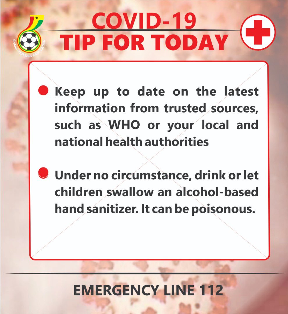 ghanafaofficial's tweet photo. More tips for the fight against #Covid_19 
#BringBackTheLove
#StayHome  
#StayHomeStayHealthy 
#LetsStayAtHome
#LetsWinThisTogether
#StayAtHomeAndStaySafe https://t.co/mREMyVEtIK