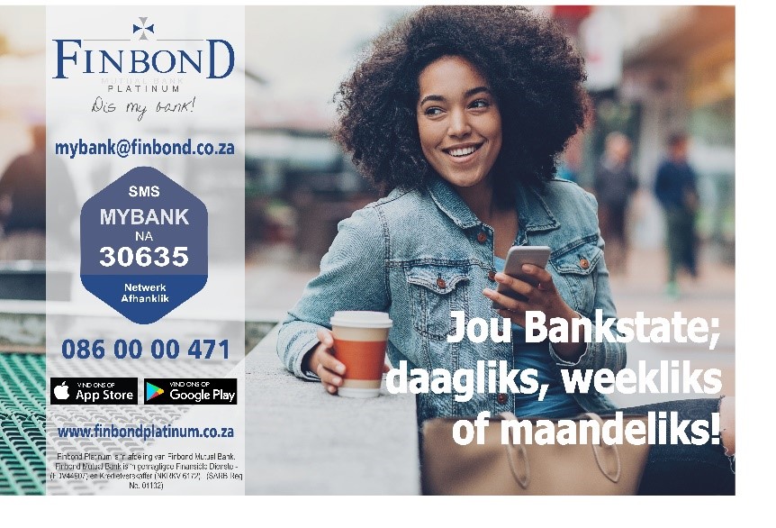 FinbondP's tweet photo. 24uur bankdienste net vir jou. Kontak ons vandag by 086 00 00 471, Epos na mybank@finbond.co.za, of SMS die woord MYBANK - SM na 30635 (Netwerk afhanklik) #finbondplatinum #dismybank https://t.co/aUKI19fNie