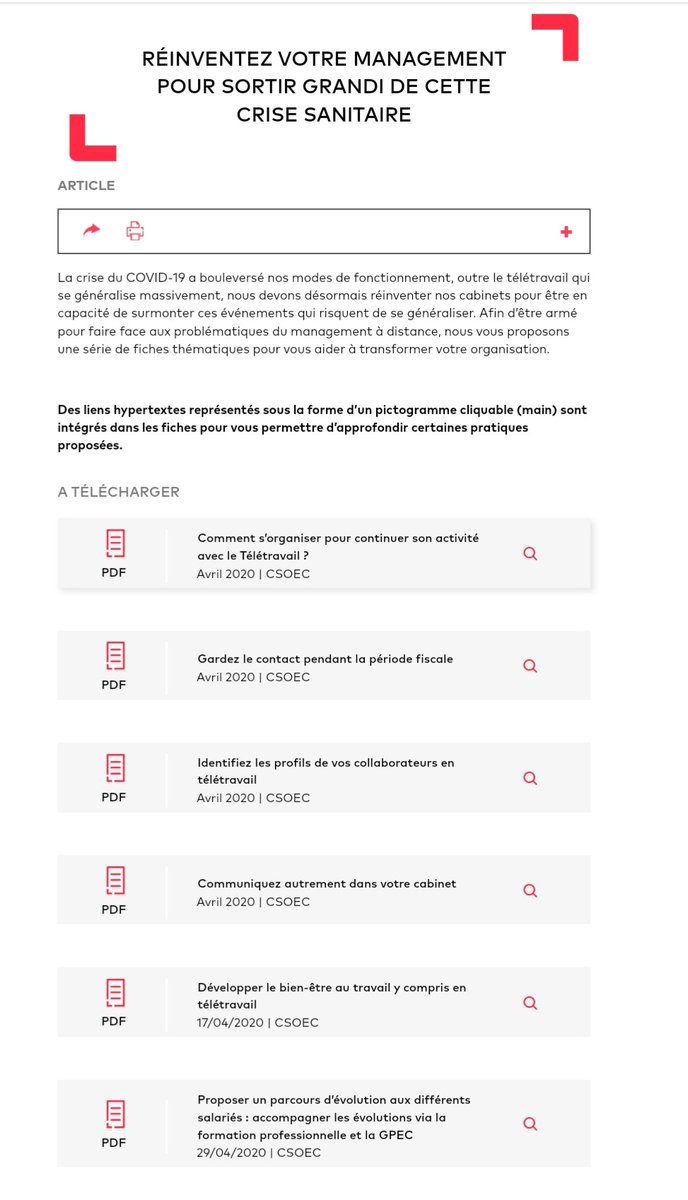 Zoom sélection <a href="/CSOEC/">CNOEC 🚀</a>
➡️ Réinventez votre management pour sortir grandi de la crise.

✅ Voici une série de fiches thématiques pour vous aider à transformer votre organisation. 

Lien 👇 bit.ly/2A4UHel