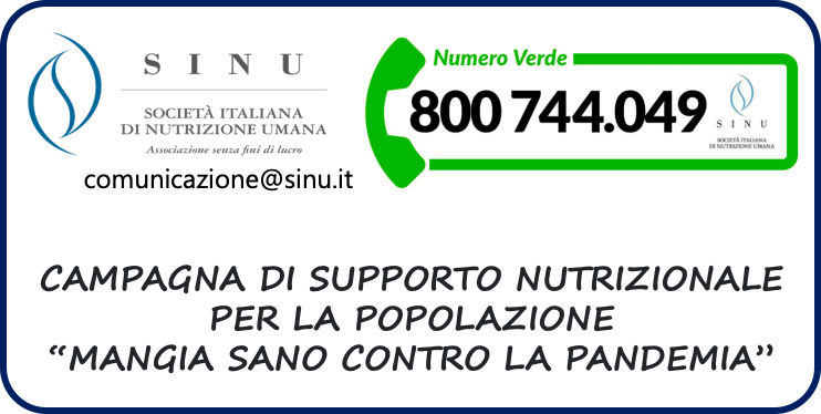 SINU_Italia's tweet photo. 📢La @SINU_Italia in collaborazione con #FISM scende in campo per la campagna #mangiasanocontrolapandemia! Attivo un servizio per consigli sull'alimentazione in tempo di #COVID19 dai professionisti del settore!
☎️ 800744049
📩 comunicazione_@_sinu.it
🔗 https://t.co/LEn1SjGsLv https://t.co/vLCbHNQi4Y