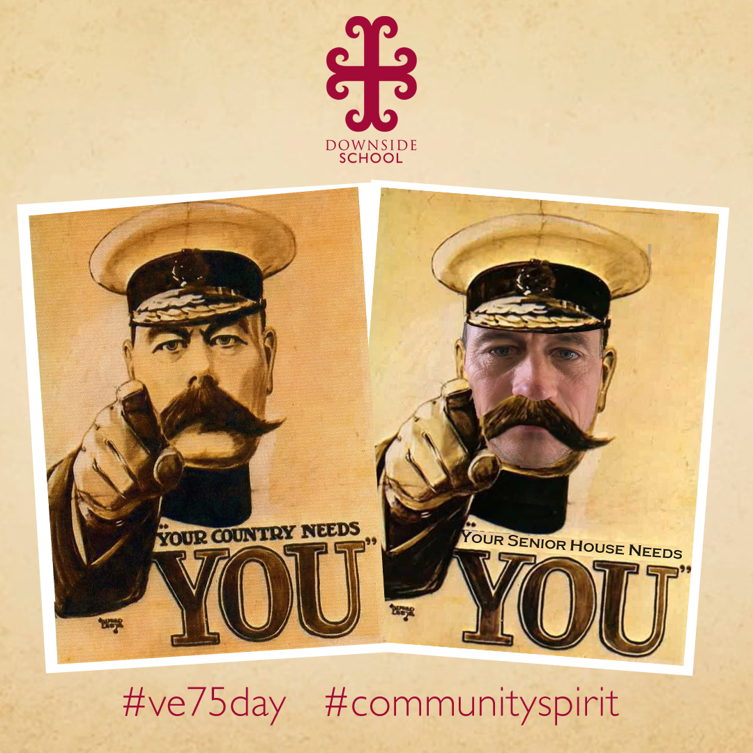downsideschool's tweet photo. Mr Dolman is challenging the @Powell_House boys to join the #VE75Day #downsideselfiechallenge. More details are in the #downsideschool VE Day pack.
#communityspirit #iLoveBoarding #somerset #downsidecreate https://t.co/NPB9ojUew2
