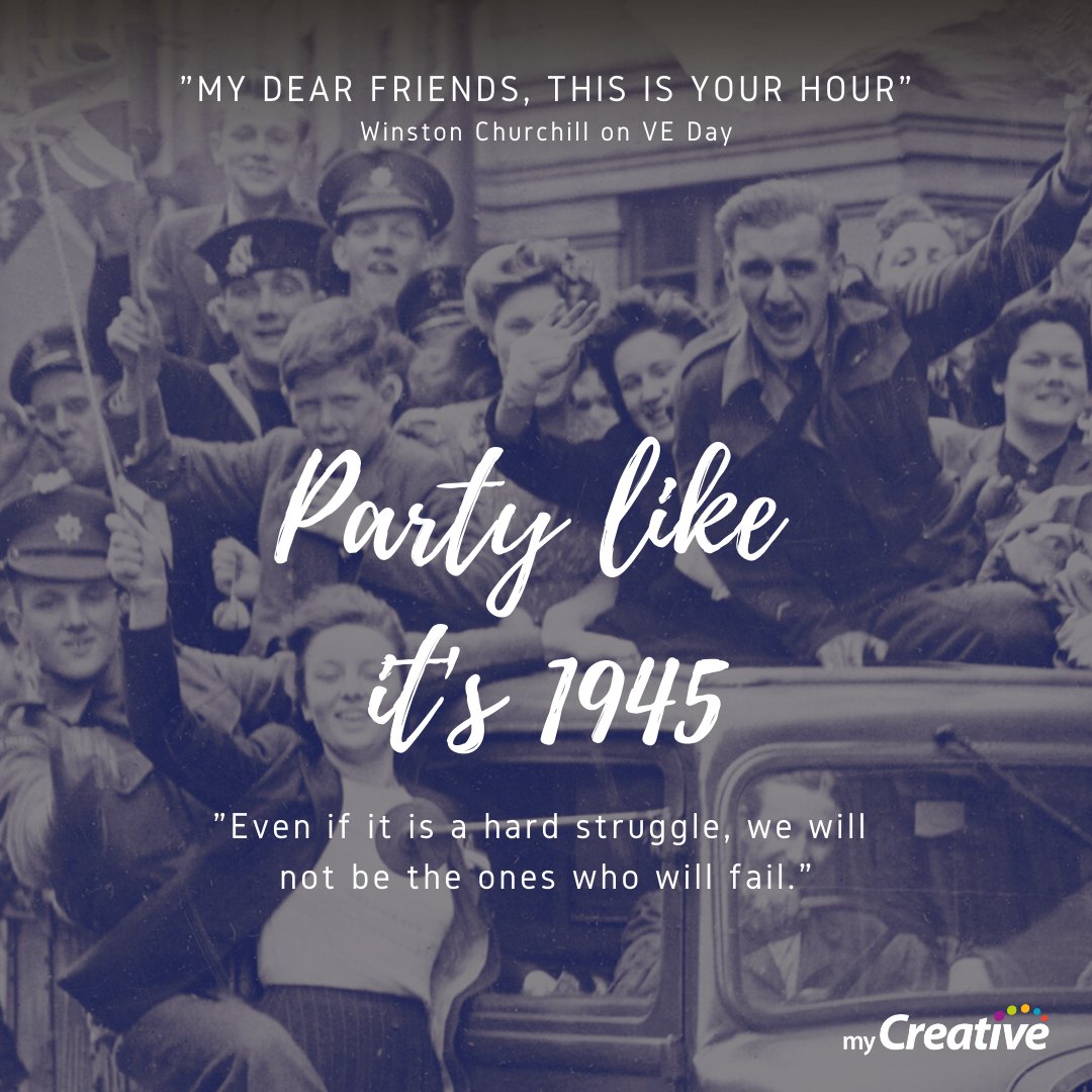 hellomyCreative's tweet photo. 75th Anniversary of VE Day! An emotional day, and one that seems more pertinent now than ever. Wave your flags and sing the old songs. Let's celebrate and remember ... and let's be proud! 

#VEDay #LestWeForget #WellMeetAgain #StaySafe https://t.co/Qyw5e42rMp