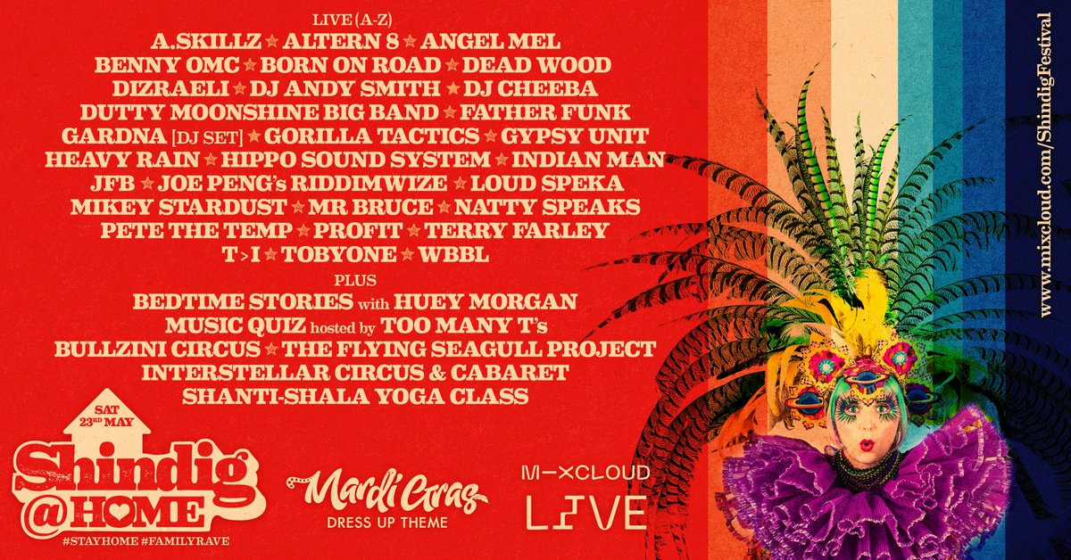 shindigfestival's tweet image. On Saturday 23rd May we will rave together as one big family #shindigfestival #stayhome #familyrave