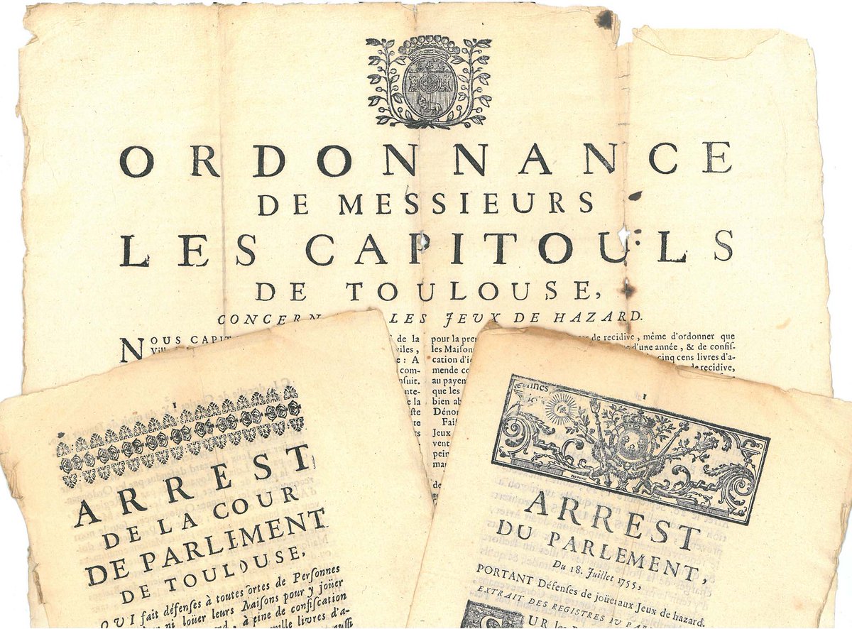 ToulouseArchive's tweet photo. Jouer n'est pas gagner. #GameOver
"Cailhava, au mépris des lois divines et humaines" est la dernière procédure déposée en ligne - répression des jeux de hasard et d'argent au 18e siècle.
♠️♥️♣️ https://t.co/wRExU983Qe
Vous aussi, profitez de #MaPetiteSalleDeLectureVirtuelle https://t.co/YfvNlQCebN
