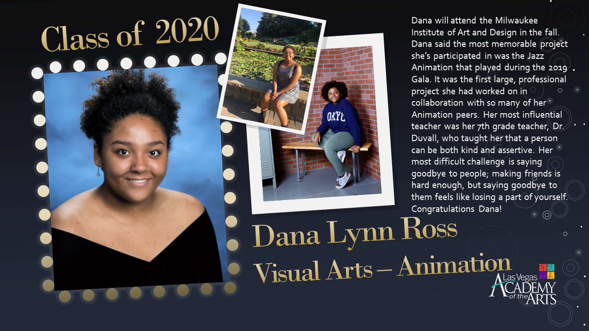 LVAhappenings's tweet photo. Congratulations Class of 2020! Senior Spotlight - Dana Lynn Ross, Visual Arts Conservatory - Animation Major  #LVAatHome #LVA2020 #CCSDMagnet #Classof2020 https://t.co/i264gUXGRT