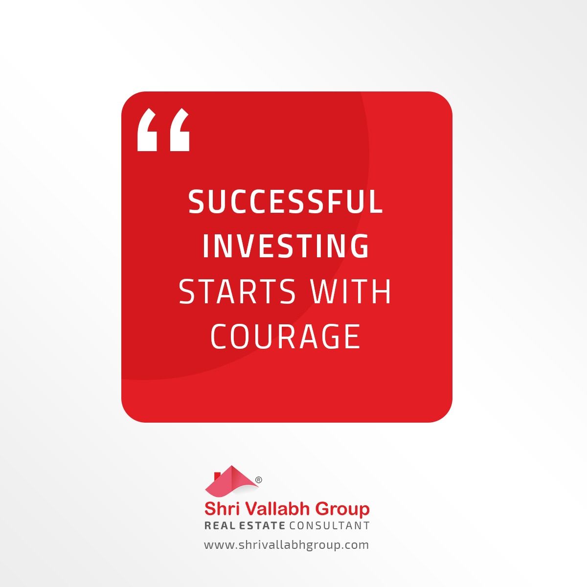 vallabhgroup's tweet photo. “Successful investing starts with courage”

Are you thinking about investing?
Then why not take a leap of faith and believe in yourself and be brave!

#investmenttips #investmentadvice #courage #propertyquote  #propertytrends #ShriVallabhGroup #SouthBopal https://t.co/OA6qkm9zae
