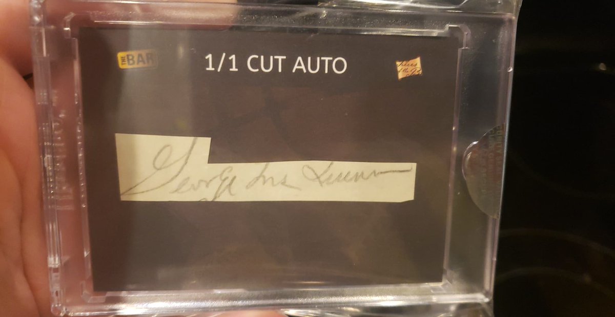 HughesDude's tweet photo. Got some pretty cool cards in this evening from Pieces of the Past. George McQuinn (Baseball: Browns/Yankees 1947 Champ) JSA cut auto and a JFK relic. Neat stuff! #Presidents #Hobby #CardCollecting #HugeHit #Autographs #History https://t.co/h4hPqtX9CC