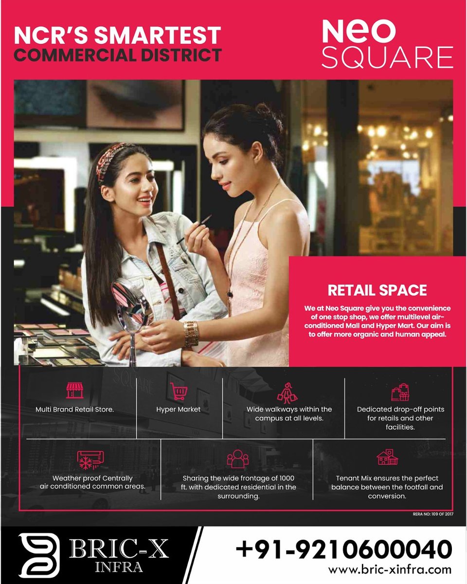 bricxinfra's tweet photo. ✅ Intelligent building management systems.
✅ High quality centralized air conditioning.
#NeoSquare #Retail #FoodCourt #Restaurant #Multiplex
#Investment #GoodInvestment #Bricxinfra #Commercialproperty #Delhi
Contact us : +91-9210600040
Visit us : https://t.co/vsDWcJKB9h https://t.co/rxCW6WHcfW
