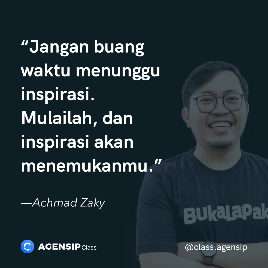 classagensip's tweet photo. βKhawatir tidak ada inspirasi untuk mendesain.β
#achmadzaky #bukalapak #inspirasi #motivasibelajar #startup #startuplife #quotesindonesia #belajarui #belajaruiux #belajardesain #tipsdesain #tipsdesaingrafis #agensipclass #quote #quotesindonesia #creativepost https://t.co/m72TcfDBtf