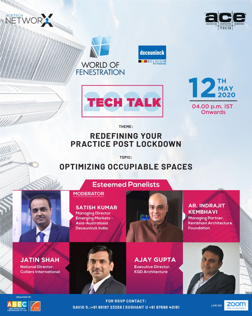 The_AceTech's tweet photo. Our panelist for TECH TALK 2020TECH TALK 2020 WEBINAR SERIES will be addressing views of various industry leaders stalwarts on the impact of this pandemic through these panel discussions 
visit :https://t.co/JXwqLdCq1j 
#ACETECH2020 #techtalk2020 #deceuninckindia @Deceuninck_In https://t.co/ikCmZTDSkI