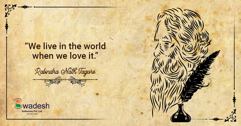 SwadeshProjects's tweet photo. On his 159th birthday we salute #RabindranathTagore for all those things which he realized ages back and mankind is paying the price for sheer negligence today. Wishing #HappyRabindraJayanti to all
#159thBirthanniversaryofRabindraNathTagore https://t.co/lgOMPCgrWj