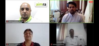 AimraIndia's tweet photo. AIMRA VP Vibhooti is daily attending VC with Ministers of the Ruling Party. He has stressed on the suffering of the mobile retailers and expressed their pain points. The positive response to this from the govt is the announcement of a Powerful Stimulus Package for MSMEs, soon! https://t.co/cZ2pnmXp2X