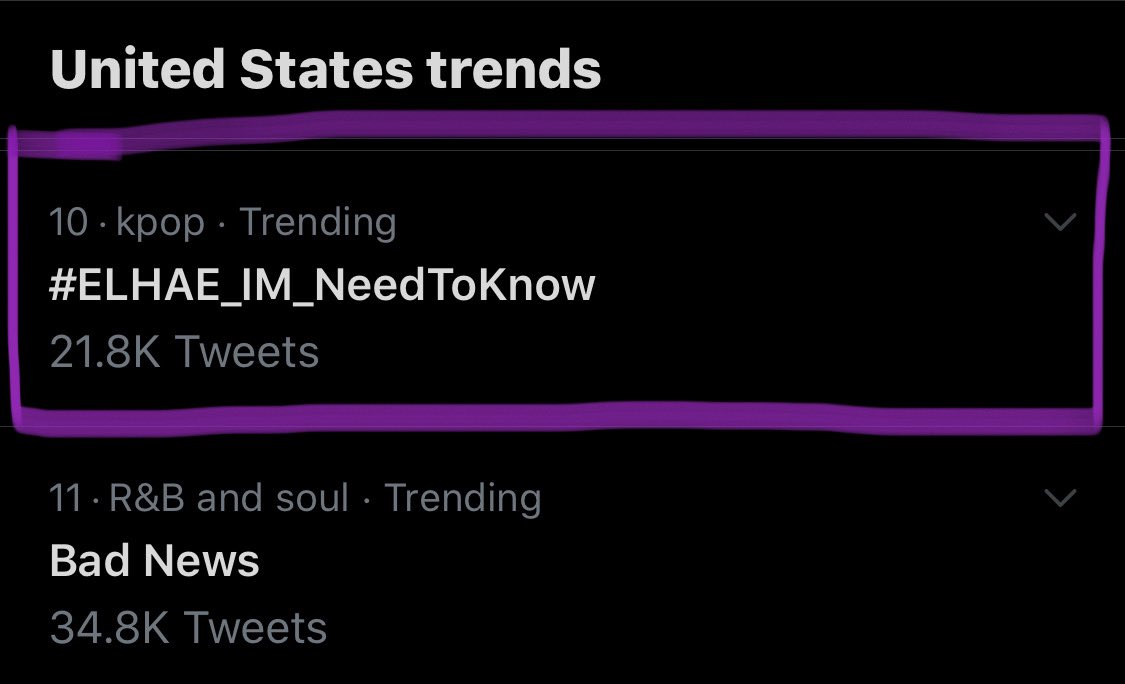 ELHAE's tweet photo. we’re already trending #10 WHAT? y’all are lit 🔥🦋 #ELHAE_IM_NeedToKnow https://t.co/X6a37QLesb
