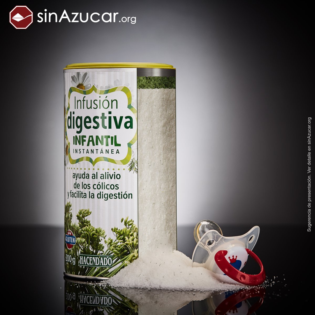 SinAzucarOrg's tweet photo. Un bote de Infusión digestiva infantil de Mercadona contiene el 90,1% de azúcar. 

Solo un 4% de plantas.

Los menores de 2 años no deberían tomar azúcar. https://t.co/U8L877MW2E