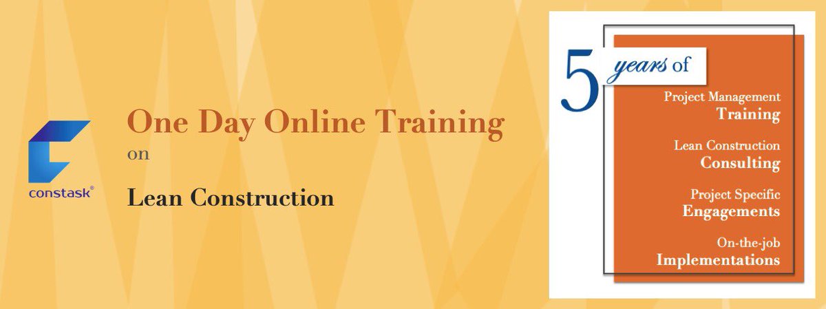 constask4u's tweet photo. Lean Construction ONLINE Training. ( 15 May 2020). We also provide Corporate training &amp; project specific implementations.

For details &amp; registrations:- 
https://t.co/KNUeV2jQL9 https://t.co/uMCkWfgwL9
