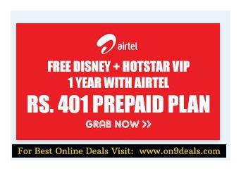 Disney + Hotstar VIP 1 Year With Airtel Rs.401 Prepaid Plan