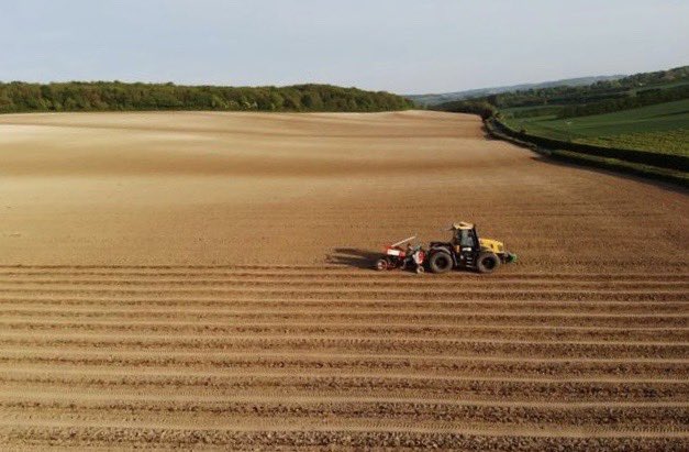 spskelton's tweet photo. End of the 1st days planting for ⁦@DomaineEvremond⁩ with Vinplant and Volker Scheu and team. 17-ha going in this year. Ideal conditions for planting, dry on top with good moisture below. https://t.co/KOVeBx0KBu