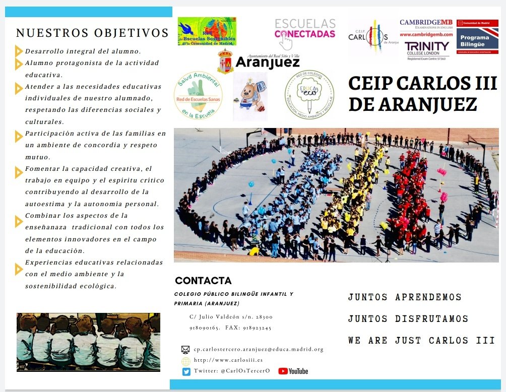Carl0sTercer0's tweet photo. #Admision hemos intentado sintetizar en dos hojas el #ColegioCarlosIII, tarea imposible #WeAreJustCarlosIII. #WelcomeToCarlosIII #ProcesoDeAdmisiom #ProximoCurso #MedidasExtraordinarias #Aranjuez. https://t.co/VUmt5jCWXN
