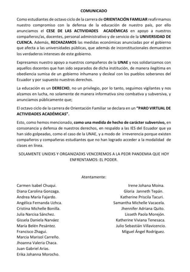 LizCorCamp's tweet photo. ¿Qué pasa cuando se nos enseña solidaridad? ¿Qué pasa cuando existen estudiantes comprometidos y conscientes de las injusticias que se están cometiendo? Gracias por su apoyo estudiantes de la U de Cuenca.

#NoAlRecortePresupuestario 
#NoTeMetasConMiUnae
#QuelaUnoPaguelaCRISIS https://t.co/6mCaWouuZp