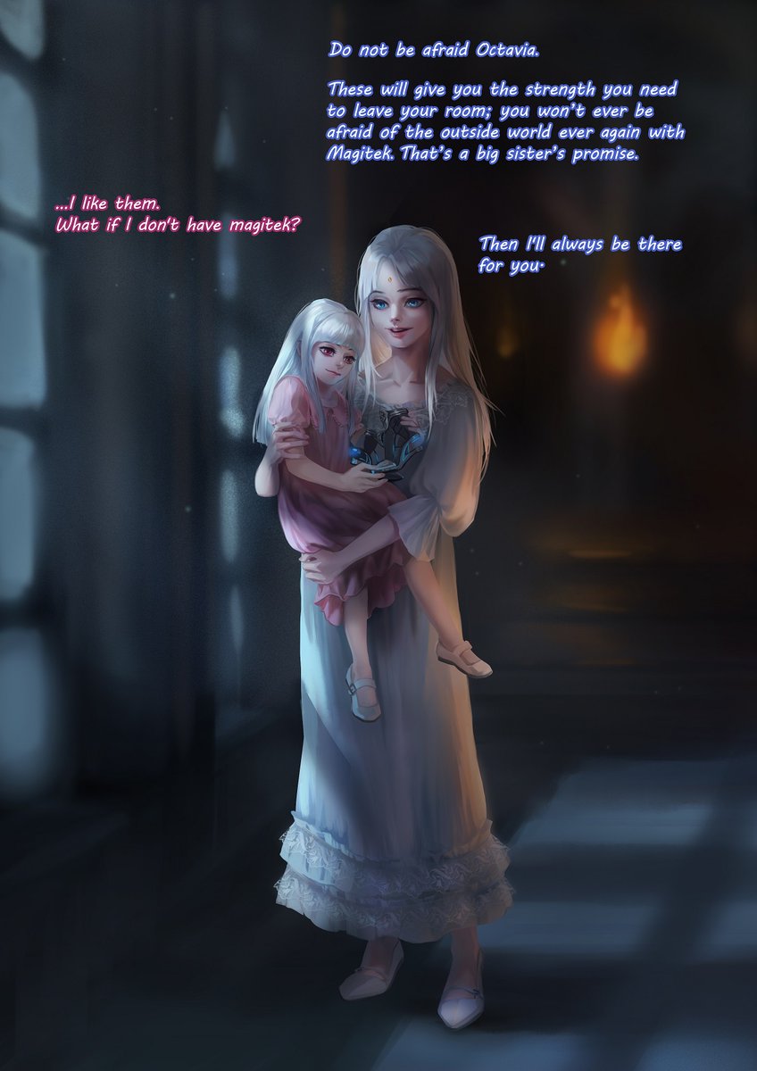 AngeliseReiter's tweet photo. "Having a sister is having a person you cannot get rid of. " Angelise and @OctaviaValerius 's relationship has been tainted by time. Separated for years, Octavia's reliance on magitek has sealed her heart. Art by the absolutely stunning @LynaZf #sfwart #FFXIVart #garlean https://t.co/rZUzOYz8Zh