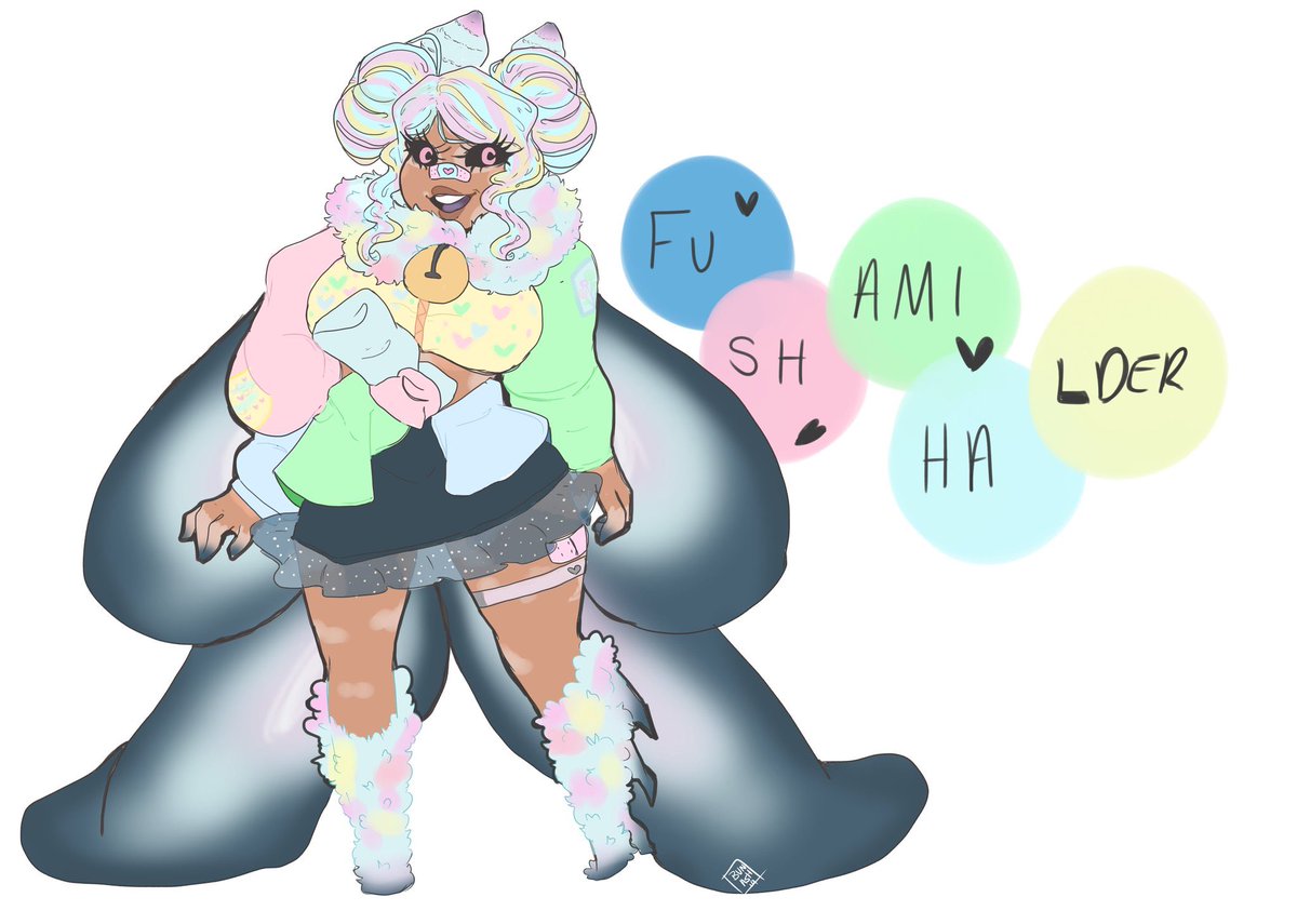 @ArtMeggles Tis is Fushami. She’s a made up creature in a home brew game. She’s a chaotic good summoner with other bug like friends. She’s a complete air head who can’t walk but only fly.-