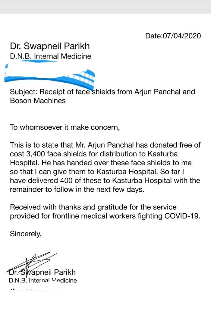 Mr. Arjun Panchal & BM at least knew that they are sellers (not donors!). Why did Mr Panchal didn’t inform hospitals about it? Why did he ask for return favors from the hospitals to expand his business when hospitals owed to the public?  https://twitter.com/das_seed/status/1257284717231198209 \\9