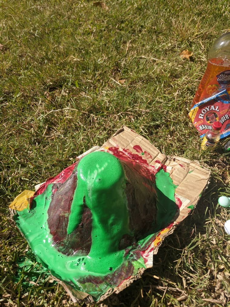 KidzSas's tweet photo. Challenge 2 #saskidz is challenging you! #stayhome #stemzim get everyone in on this challenge. #sdgzim most of all have fun! Paper mache mountain + chemical reaction lava = a day of fun1 https://t.co/qWDg4GMQ7u