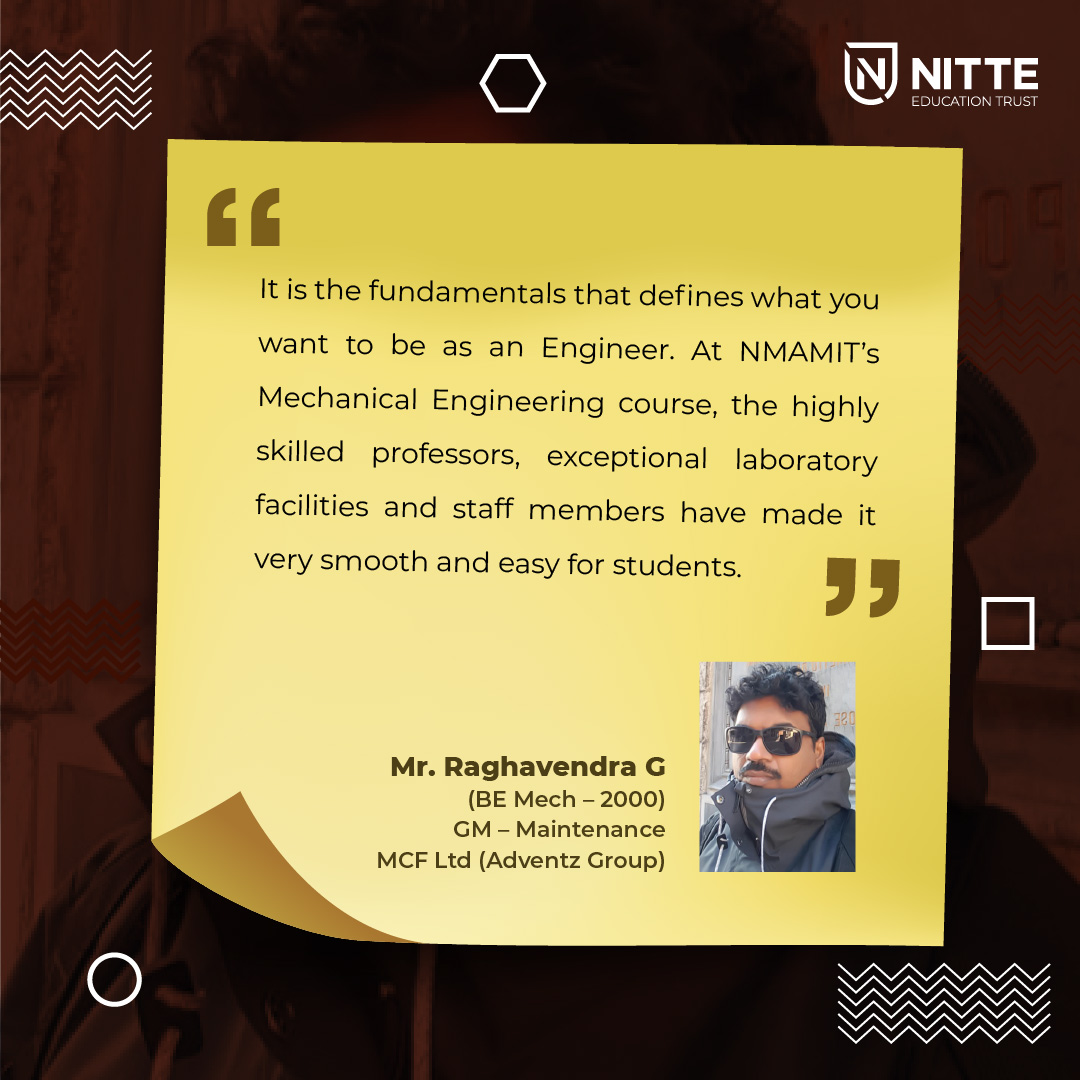 aboutnitte's tweet photo. Here is what our alumnus Mr. Raghavendra G, General Manager, Mangalore Chemicals & Fertilizers (Adventz Group), Mangaluru, has to say about his college.
#Nitte #Nitteinspires #NitteStudents #NitteAlumni #NitteLife #NitteUniversity #NitteChampions #college_diaries #Collegelife https://t.co/RqtB8VgIau