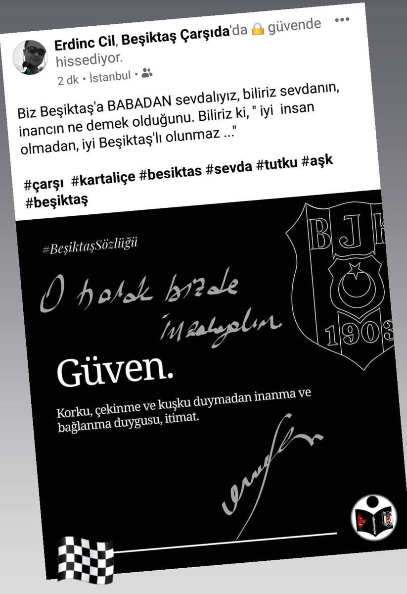Biz Beşiktaş'a BABADAN sevdalıyız, biliriz sevdanın, inancın ne demek olduğunu. Biliriz ki, " iyi  insan olmadan, iyi Beşiktaş'lı olunmaz ..." #çarşı #kartaliçe #besiktas #sevda #tutku #aşk #beşiktaş