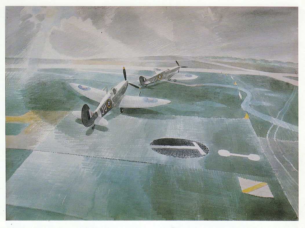 He then went on to work with the Royal Air Force and produced work like Spitfires On A Camouflage Runway (1942). Original in  @I_W_M collection.