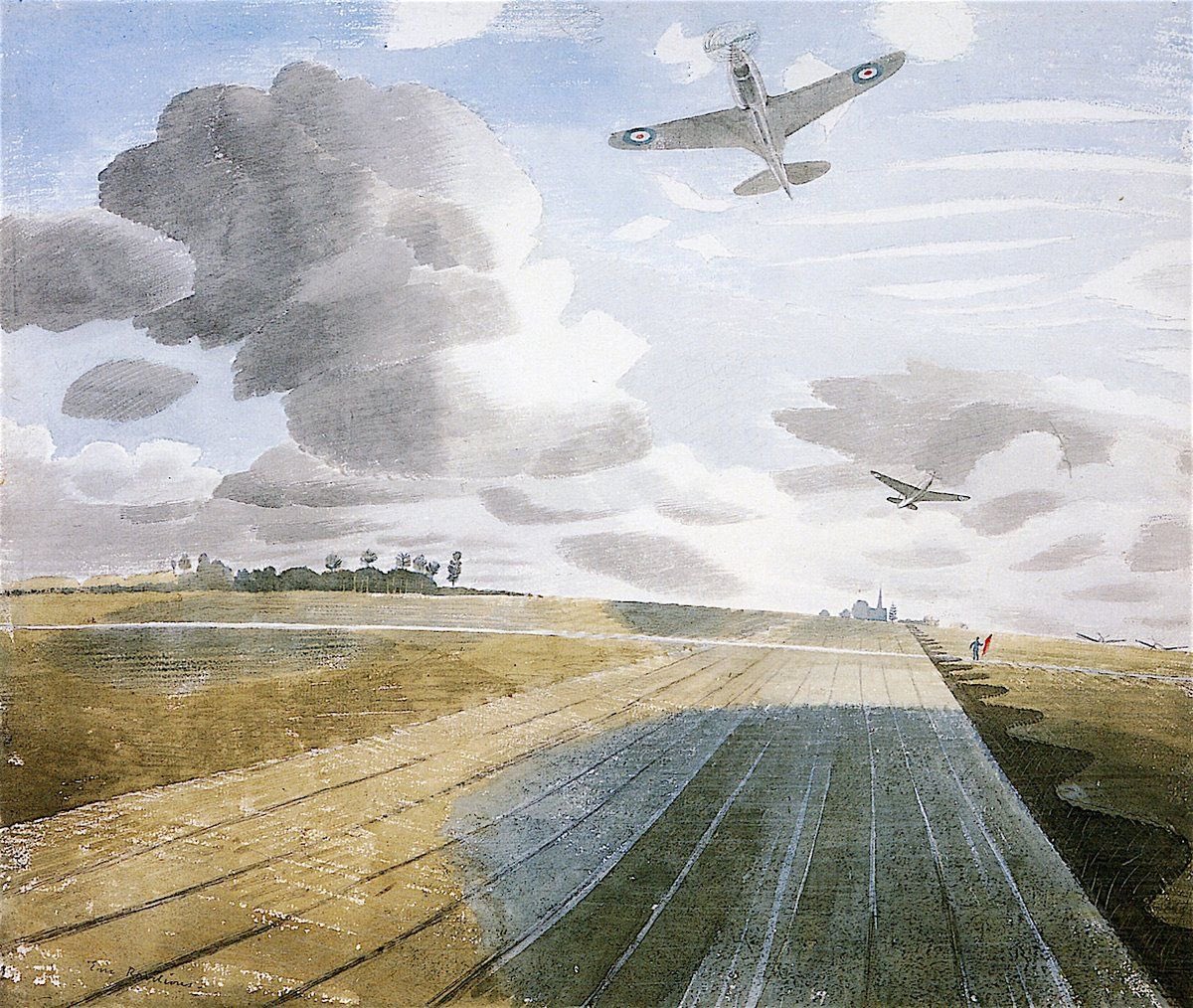 Ravilious’ amazing Runway Perspective (1942) also dates from this time at  #RAF Sawbridgeworth,  #Hertfordshire.