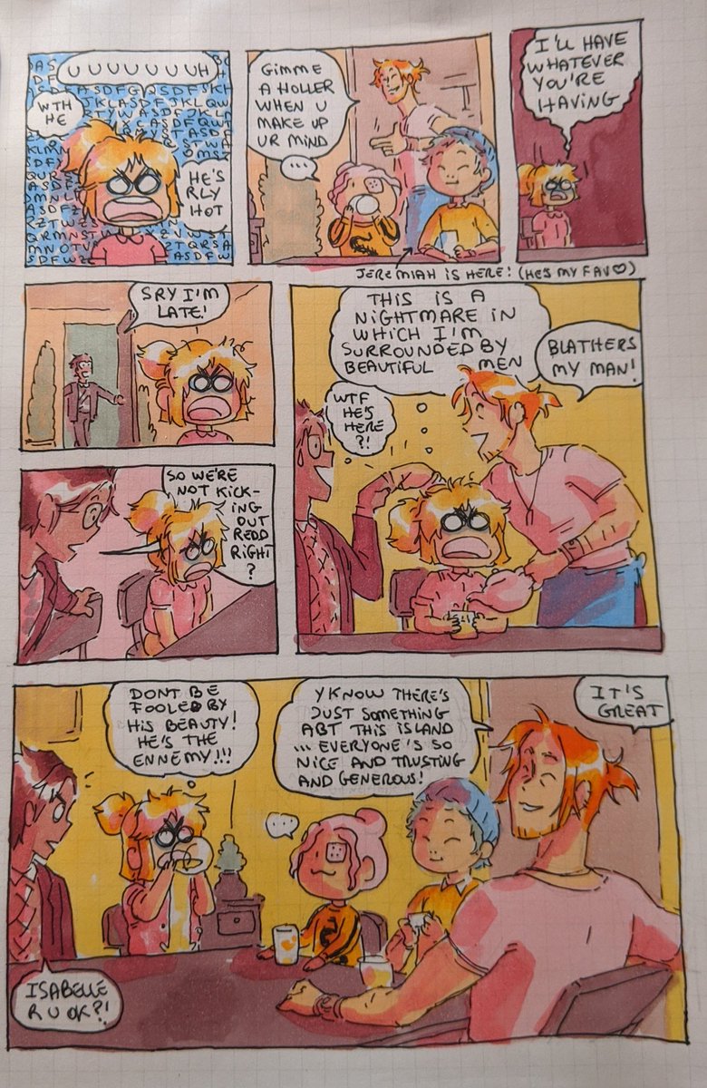 P 12 of my tom nook x redd gijinka fancomic .. featuring isabelle blathers and JEREMIAH ?!?!?  #ACNH    #AnimalCrossing  