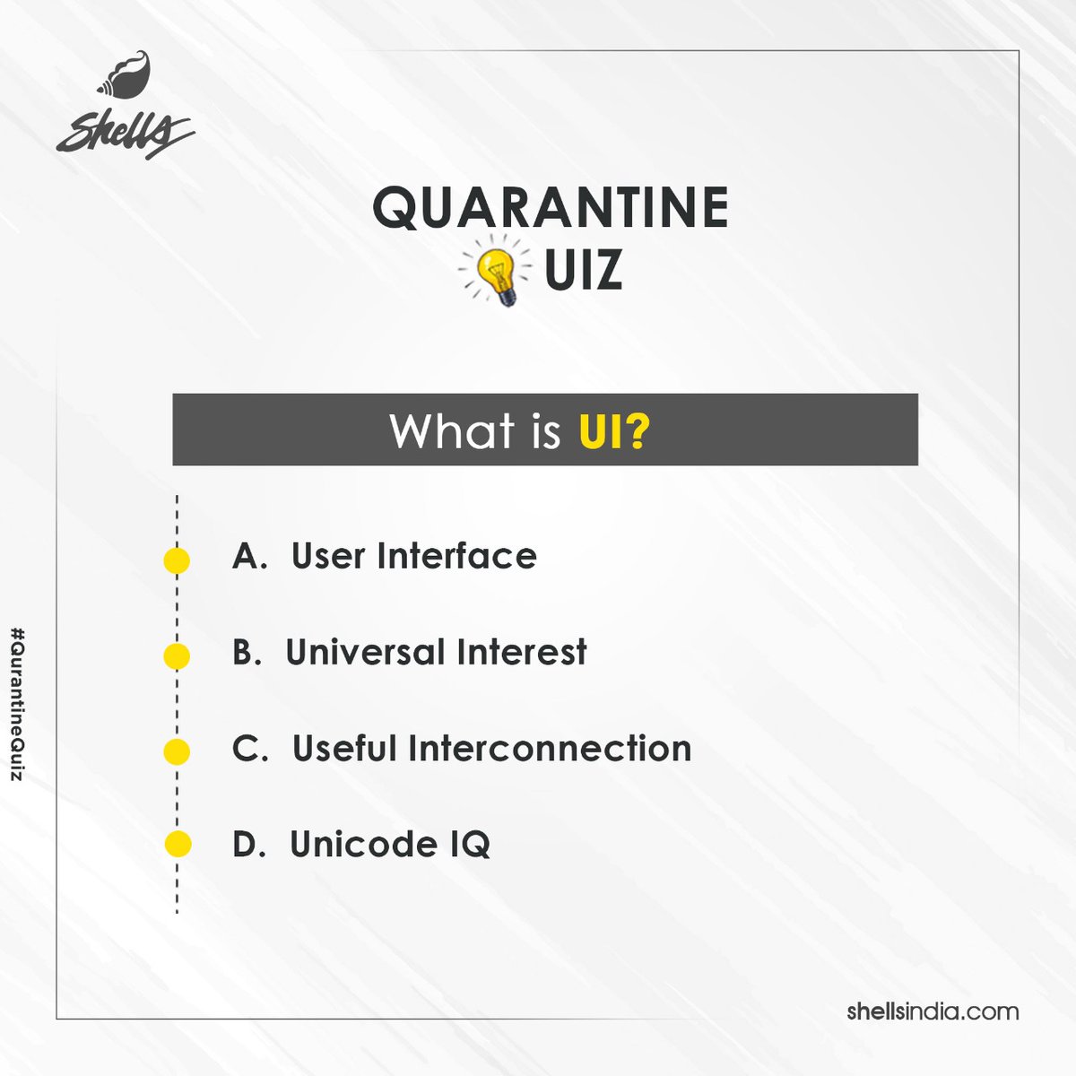 ShellsAdInc's tweet photo. #QuarantineQuiz - Well, UI is very important aspect of a website but people often get confused with what it means and if you're guessing, we have options for you!
.
.
.
#Quiz #DigitalMarketing #SocialMedia #Marketing #ShellsAdvertising #SEO #Business #Advertising https://t.co/soKbXpkShS