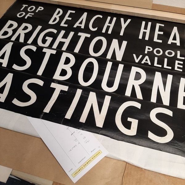 UckFramingCo's tweet photo. Hurrah, we have another bus blind to frame! This one needs a bit of editing to get the look we want #busblind #destinationboard #onthebuses
.⠀
.⠀
.⠀
.⠀
#framing #pictureframing #customframing #woodframing #bespokeframing #oakframing #artframing #uckfield #sussex #wealden https://t.co/zaRa2Fa0A3